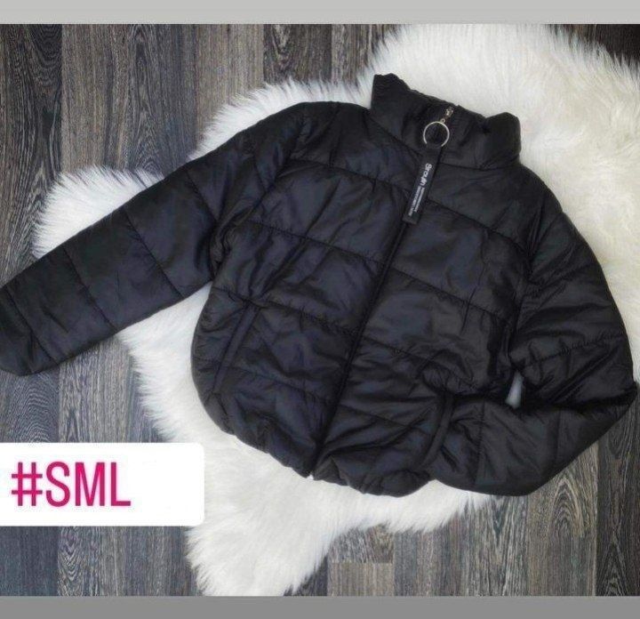 Geaca scurta în talie pentru fete pe alb și negru