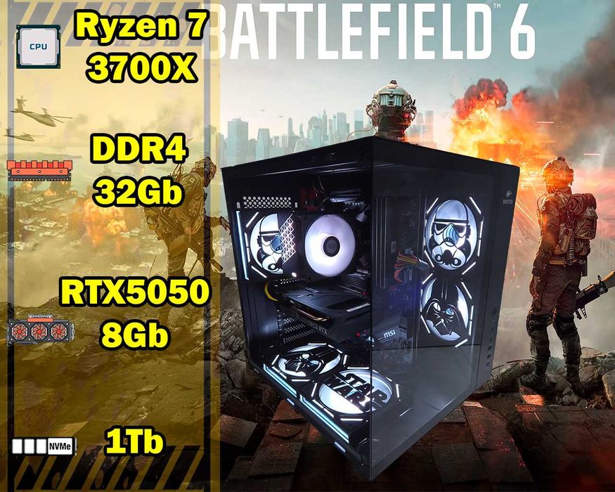 Ryzen 7 3700X 32Gb Wintek Компьютер Игровой