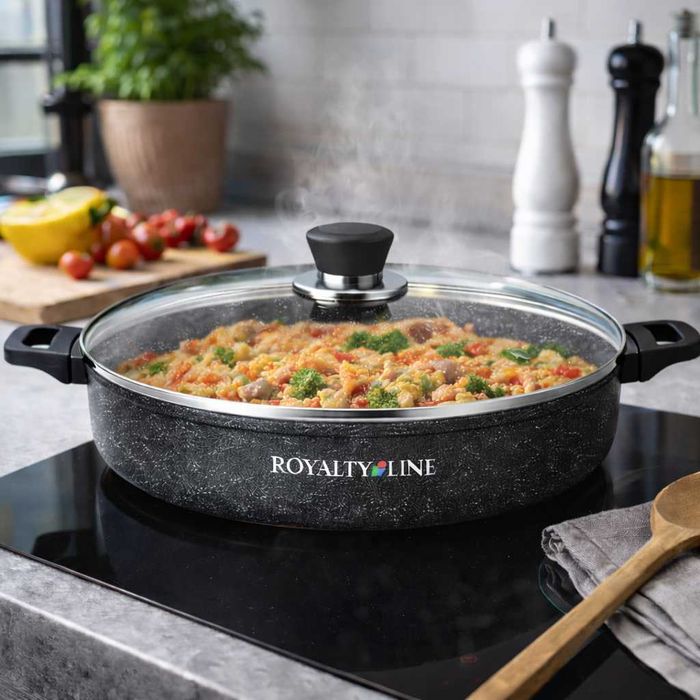 Oala joasa din aluminiu turnat cu acoperire marmura 36 cm Royalty Line