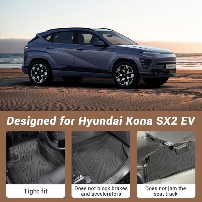 Гумени силиконови стелки за Hyundai Kona 2024-.. EV