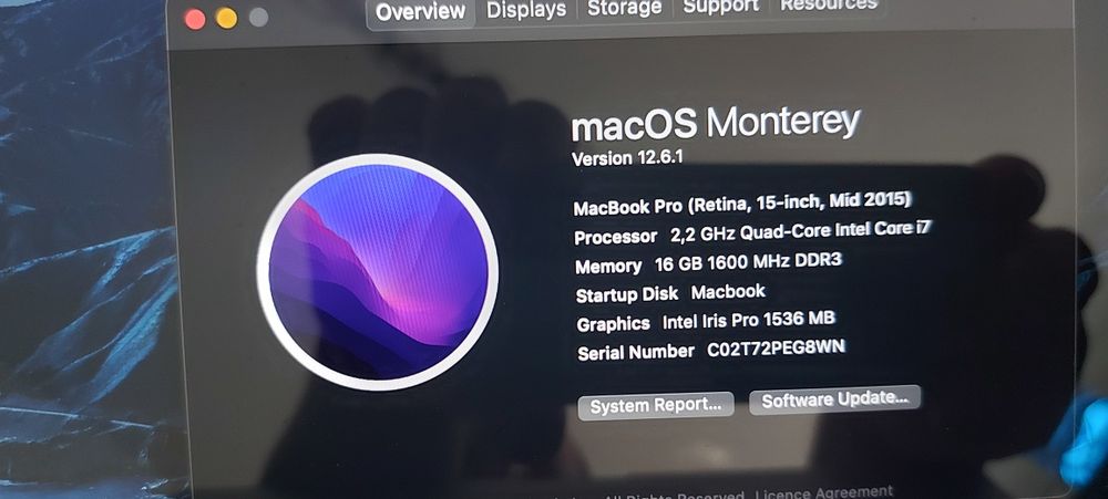 MacBook Pro Retina, display 15,4 inch, Mid2015