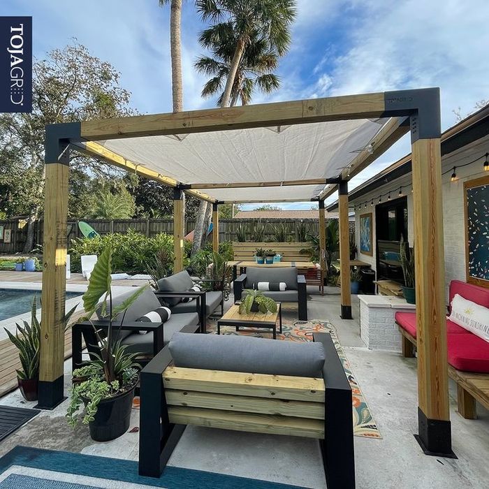 Навесы.Беседки..Пергола. навес разборный из дерево и коннекторов