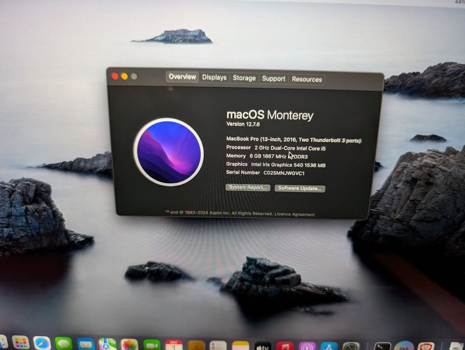 Macbook a1708 2016 display defect