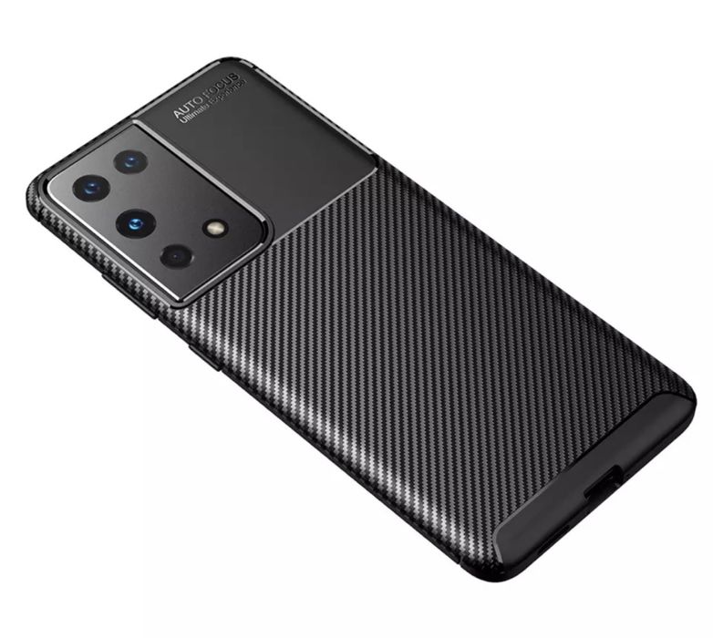 Samsung S21 S22 S23 S24 S25 Plus Ultra Husa Carbon Folie Silicon Neagr