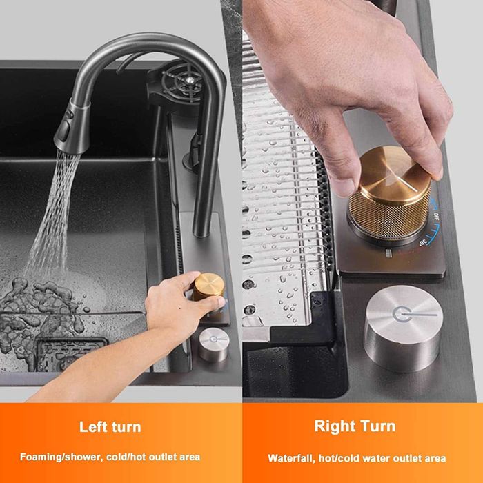 Висококачествена мултифункционална кухненска мивка 68см