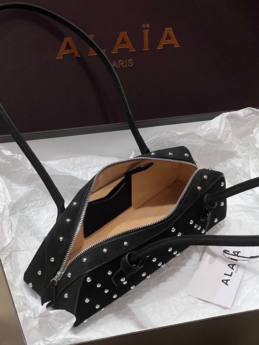 Alaia естествен велур и кожа