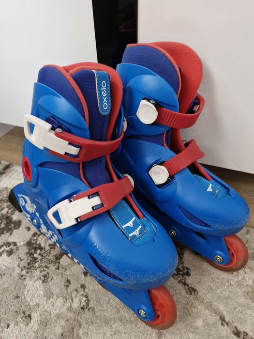 Детски ролери Decathlon, Oxelo, синьо/червено, 30-32 номер.