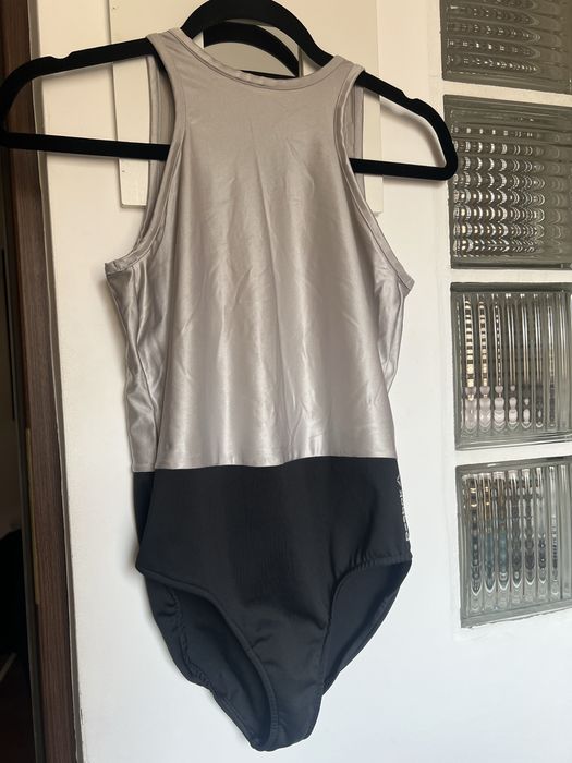 Body Reebok S de mișcare, dans, balet argintiu cu negru Dance Leotard