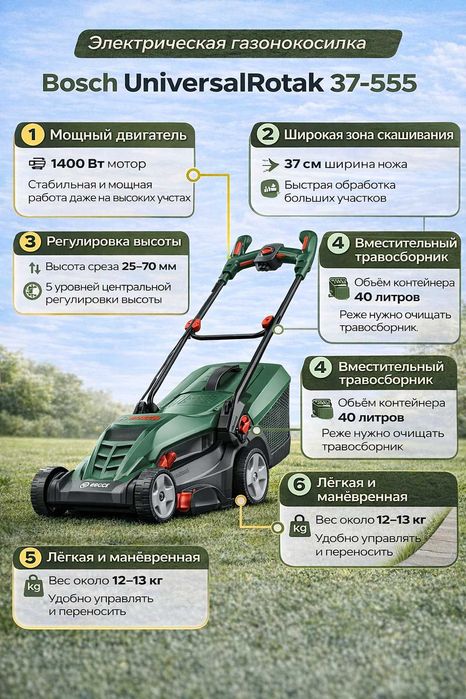 Электрическая газонокосилка Bosch UniversalRotak 37-555
