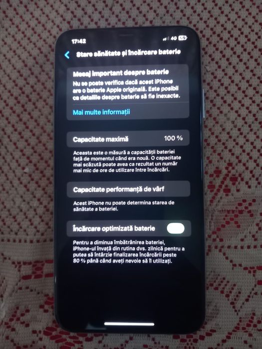 iPhone XS Max Silver – 64GB – Stare Impecabilă