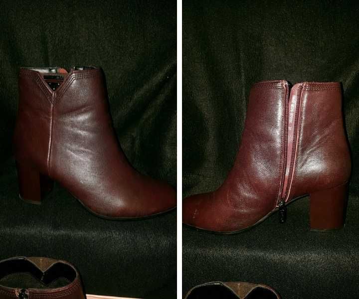 Vand Botine Epica Culoare Bordeaux Elegante din Piele