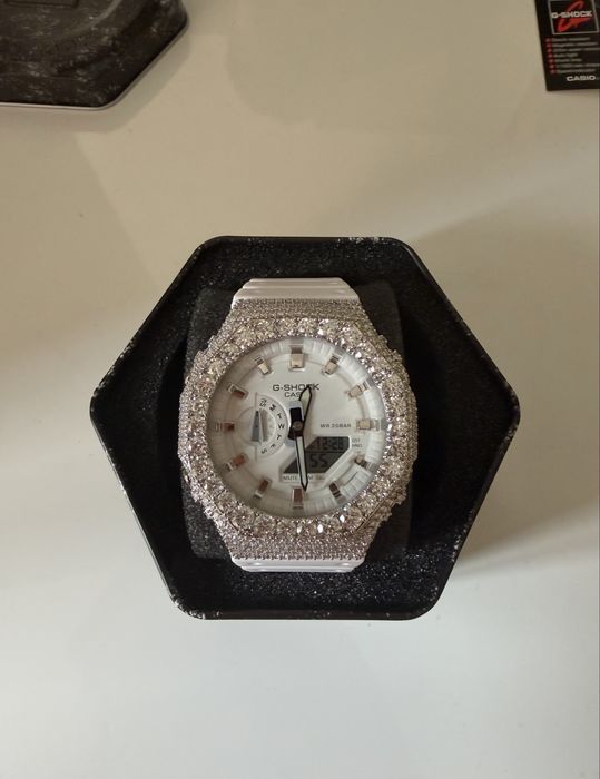 Casio G-Shock CasiOak Custom White Iced Out