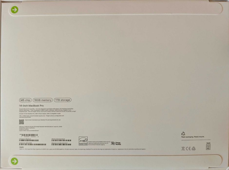 Новый MacBook PRO 14 M5 16/1TB (A3434)
