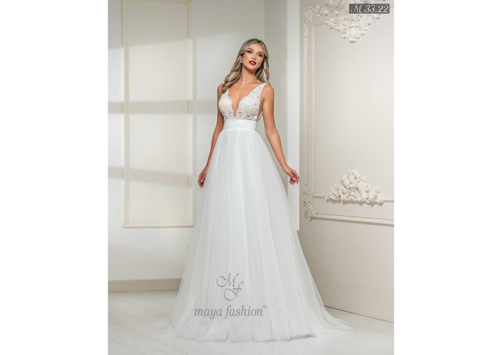 Rochie de mireasa Maya Fashion ivoire A-line, model 33.22 (2022), XS-S