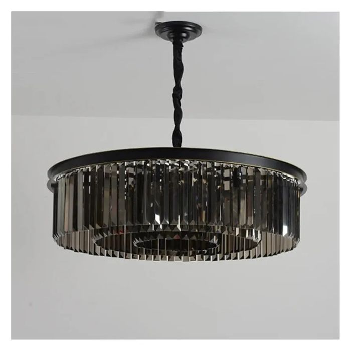 Уникален кристален полилеи с метална рамка и висящи кристали