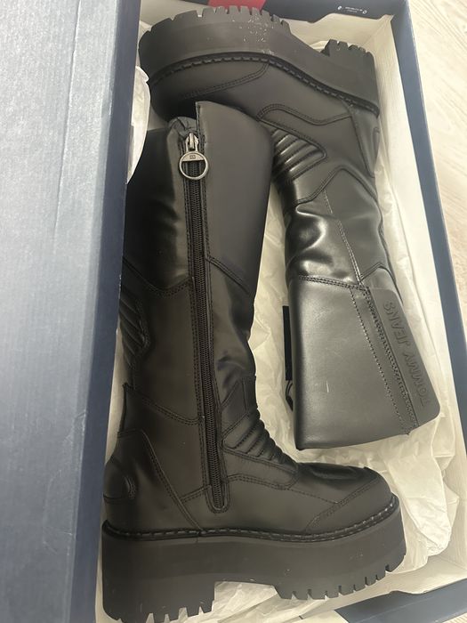 Cizme piele motocicleta dama Tommy Jeans