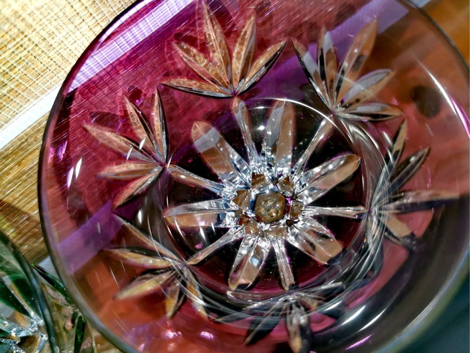 Кристални чаши VAL SAINT-LAMBERT 3 ЧАШИ ЗА ВИНО ROEMER Saarlouis 1930г