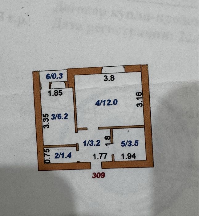 Продам 1-комн, квартиру