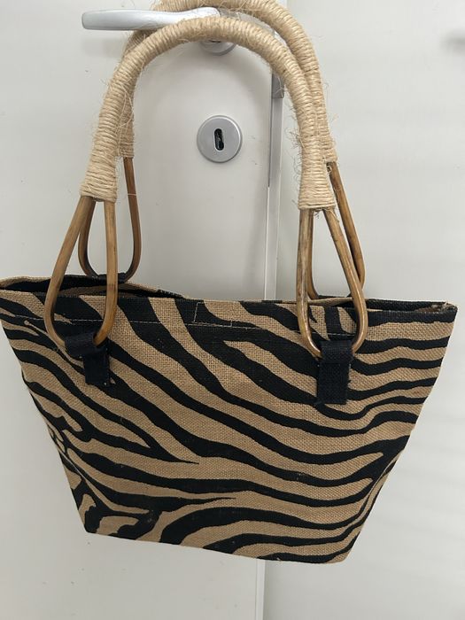 Geanta artizanala unicat,Kenya Safari,maner din bambus si sfoara