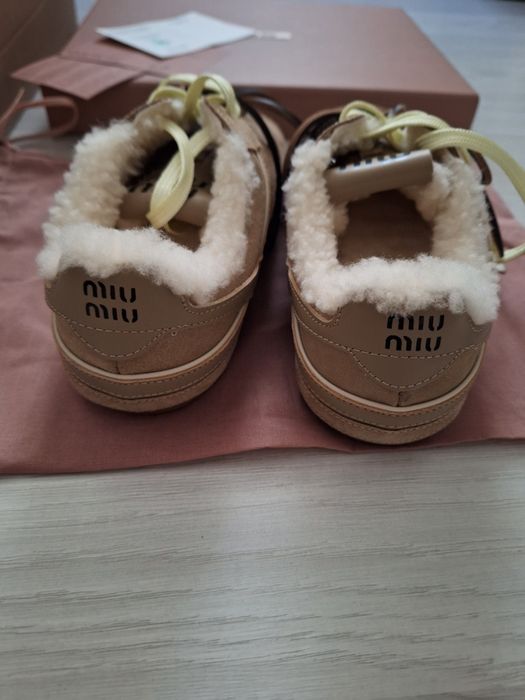 Miu Miu Gymnasium suede/ shearling sneakers