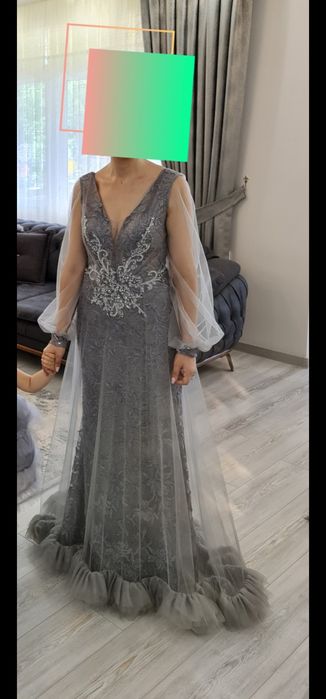 Официална рокля V-деколте - 36-38 размер