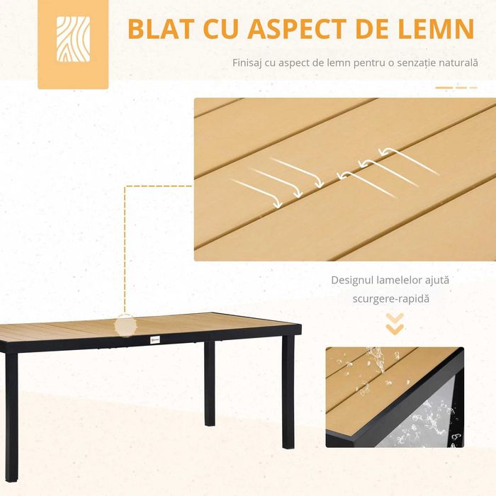Outsunny Set Mobilier de Gradina si Terasa, 7 Piese, Masa cu Blat din Sticla si 6 Scaune Pliabile, Reglabile din Textilena, Rezistent la Intemperii