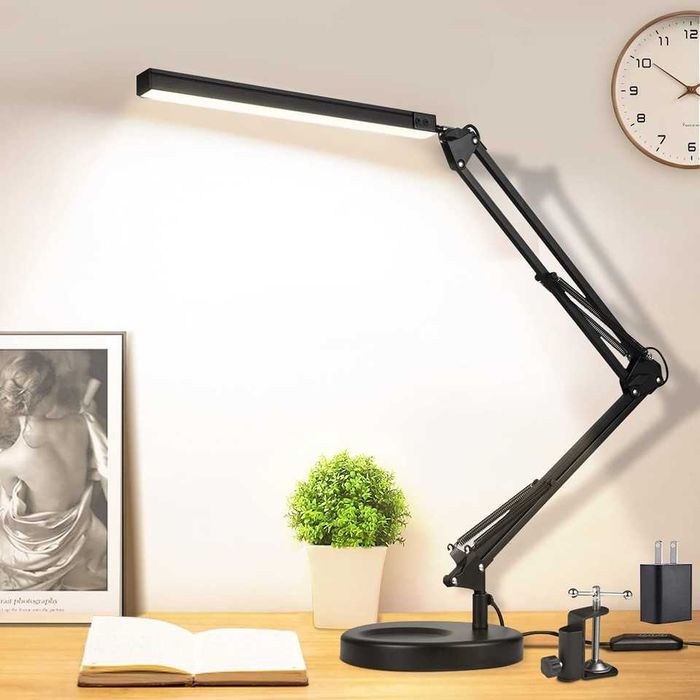 Lampa birou LED 2-in-1 3 culori de lumina brat flexibil USB 80 LED-uri