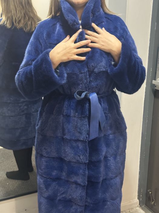 Шуба норковая синяя