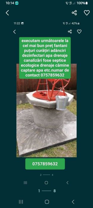 Curatit fântână curăț adâncesc