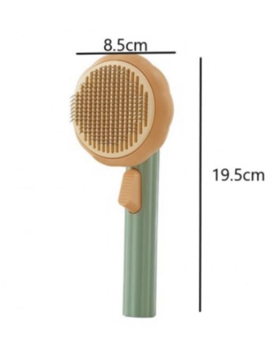 Perie pentru părul animalelor de companie, cu buton de autocurățare.