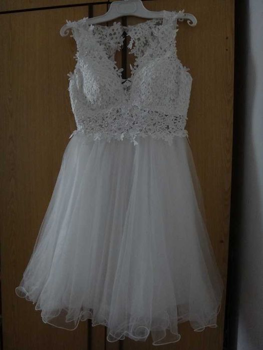 Булчинска/Сватбена рокля - Официална/Елегантна бяла рокля