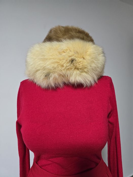 Caciula din blana naturala de nurca si blana naturala de vulpe,superba