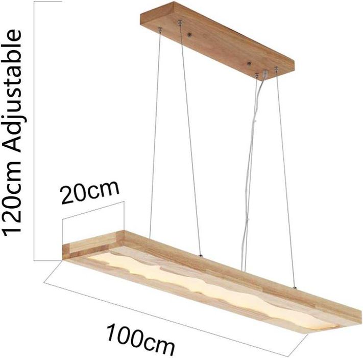 Лед LED Висящ полилей Дървена рустик винтидж димируема дистанционно