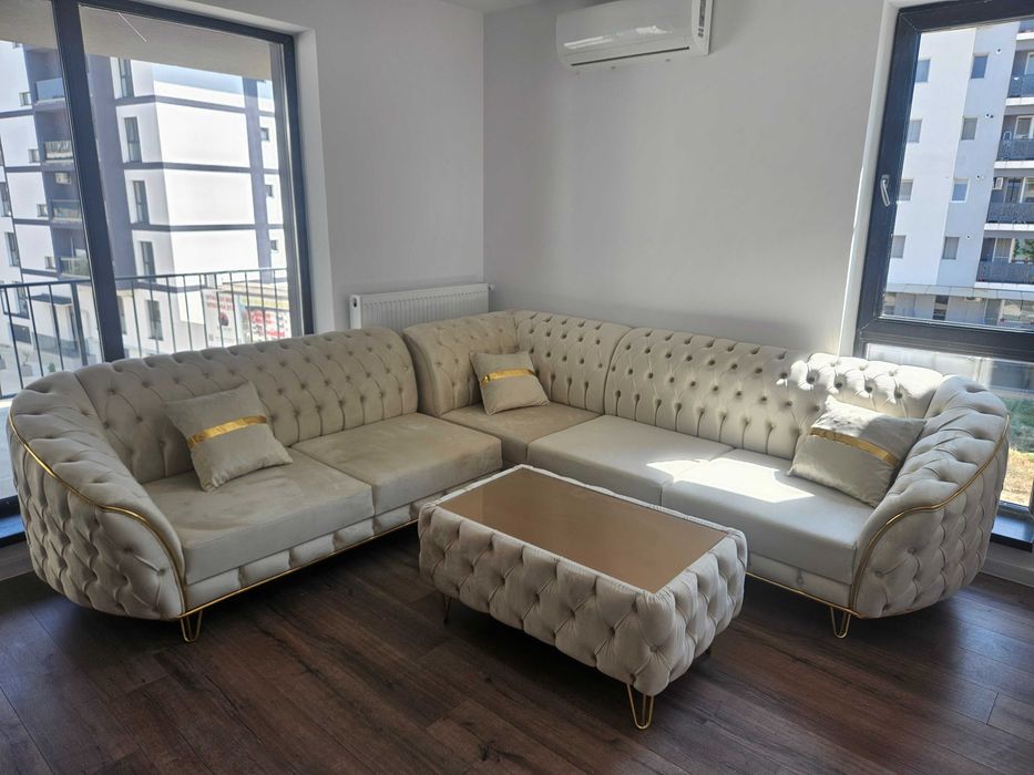 Canapea colțar Chesterfield NOUĂ, nefolosită niciodată – 4.000 lei