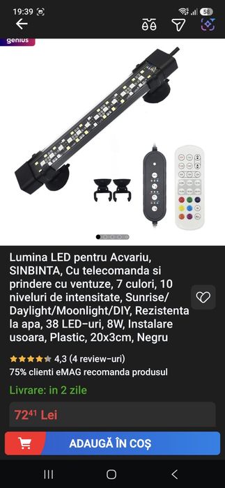 Lumina Led acvariu 20cm