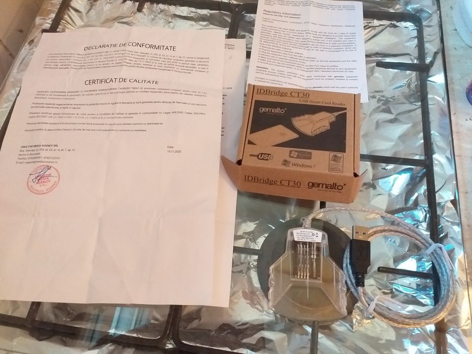 Vand cititor de carduri Gemalto IDBridge CT30, nou, în garantie