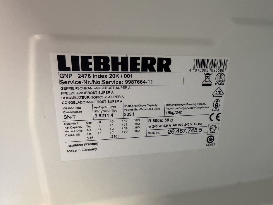 Фризер Liebherr A++ No Frost 230литра Germany Гаранция
