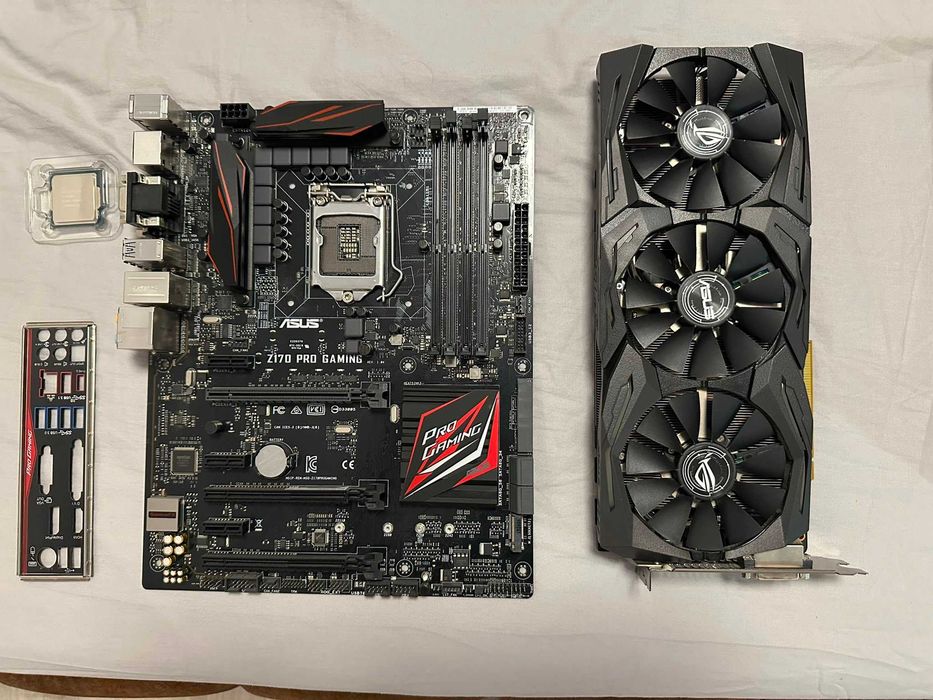 Kit - Placa Video Asus Rog-Strix 1070 8GB 256-bit + ASUS Z170 PRO GAMING + i7 6700k