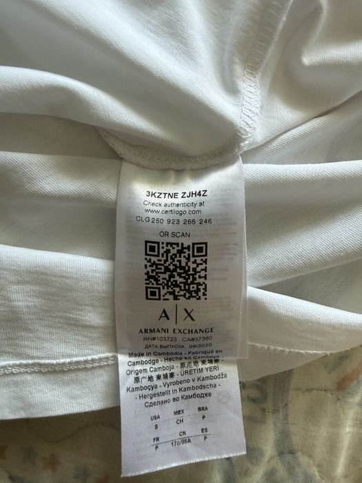Tricou Alb Barbati Armani Exchange, Marimea S