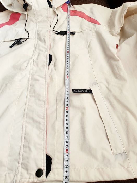 Дамско ски яке бяло с розово