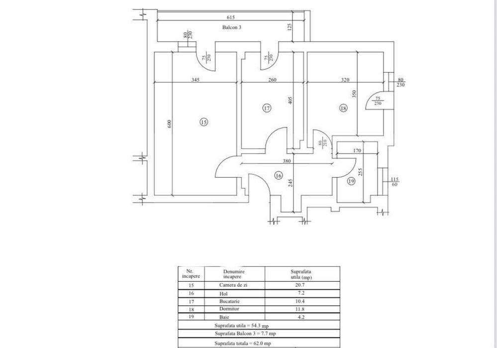 Apartament 2 camere, decomandat, 62 mp, cartier Veteranilor, parcul N.