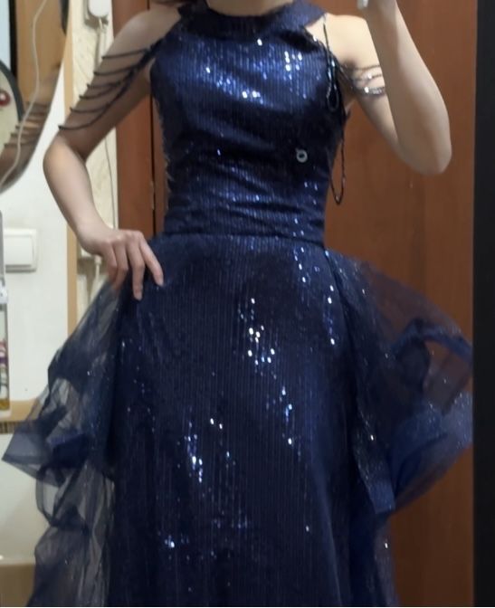 Синее платье на выпускной