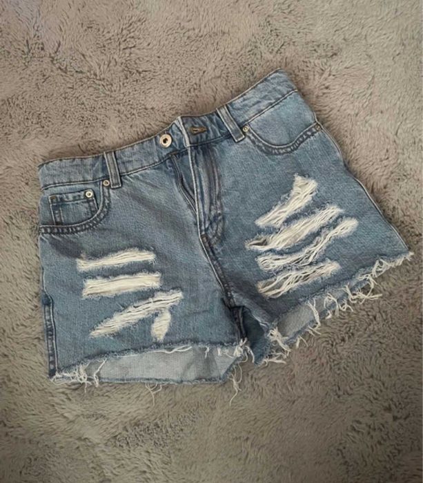 Pantaloni/Blugi scurti, noi, XXS/XS, mom, talie medie