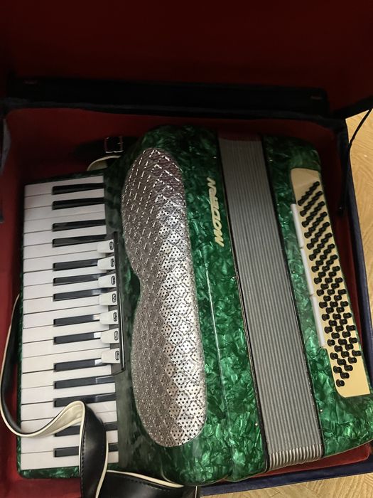 Acordeon marca modern verde sidefat