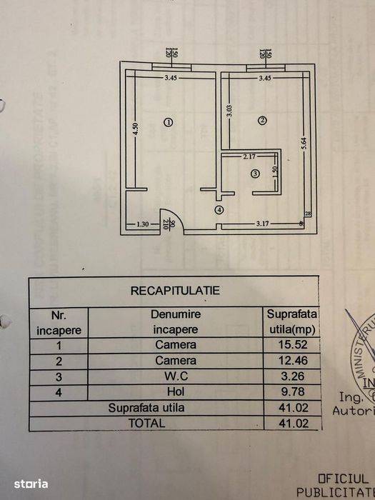 Apartament 2 camere Mioveni, renovat, mobilat, Et.1