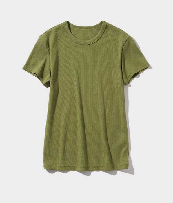 Новая женская мягкая ребристая футболка UNIQLO М и L разм зел роз Дост