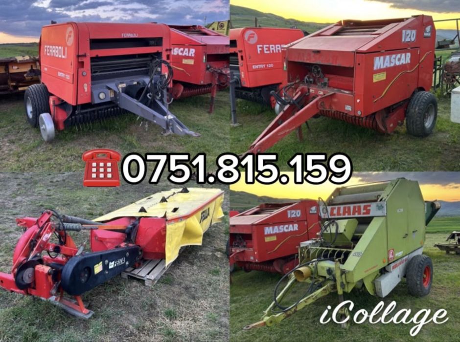 Presa Maschio Entry 120,  Claas 44, Mascar, Krone, Welger rp 12