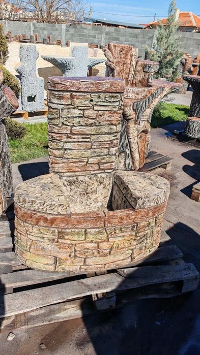 Чешми и мивки за градината от щампован бетон