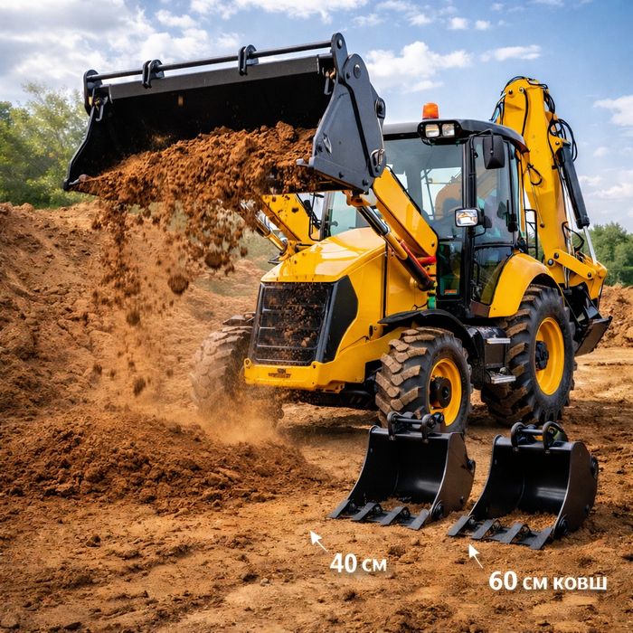 Услуги эксковатора - погрузчика Караганда и область. 
Услуги экскавато