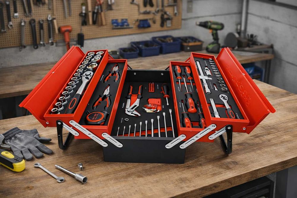 Trusa scule metalica 85 piese cu sertare organizare completa